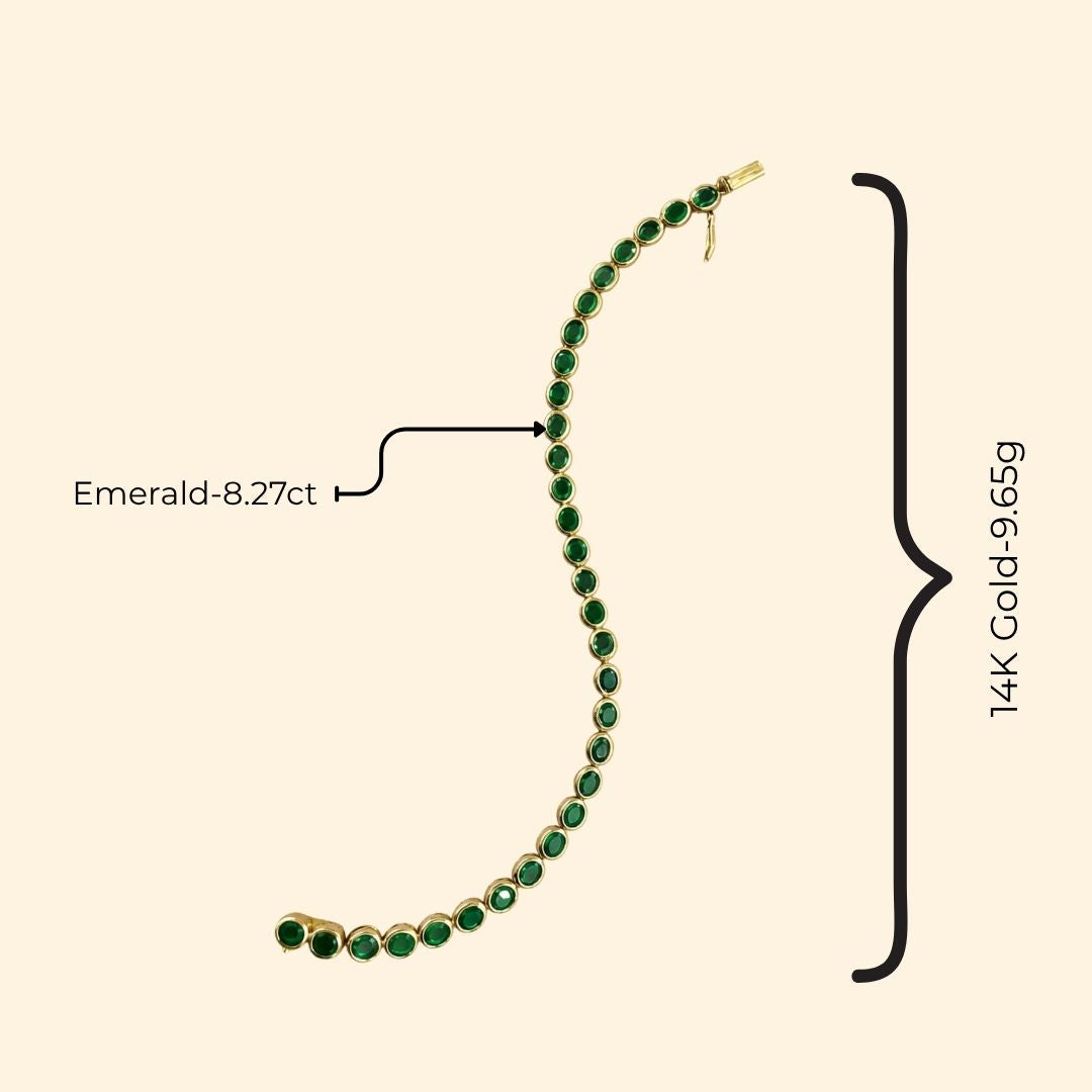 Emerald Bezel Tennis Bracelet