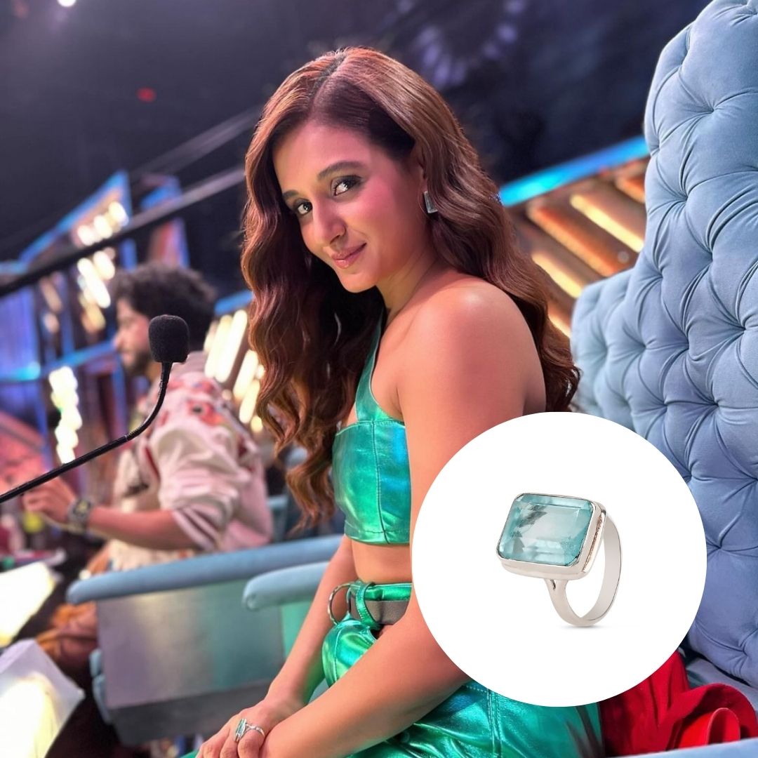 Shakti Mohan in Aqua Quartz Ring
