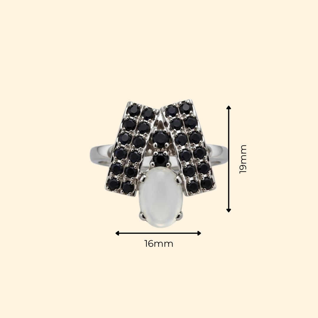 Elegance Cascade in Moonstone Ring