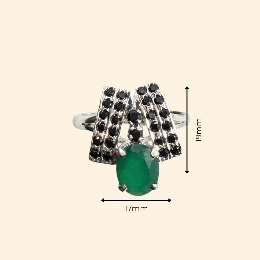 Elegance Cascade in Green Onyx Ring