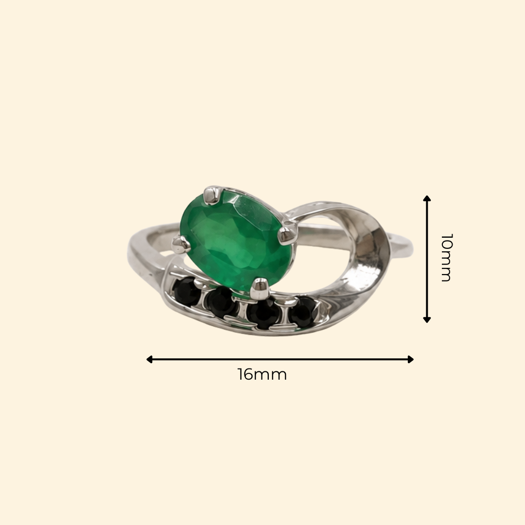 Vesper Green Onyx & Spinel Drop Ring