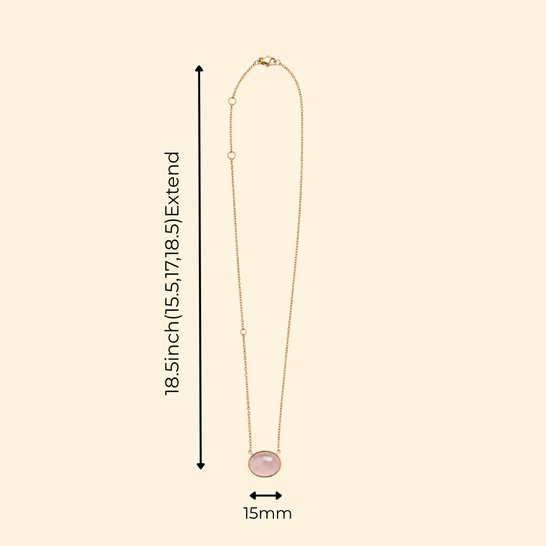 Rose Quartz Cabochon Necklace