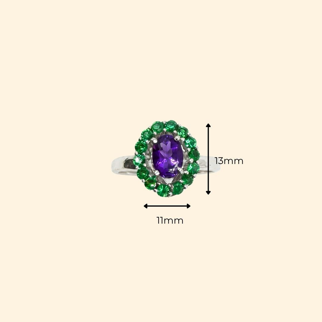 Oval Corallina Ring in Amethyst