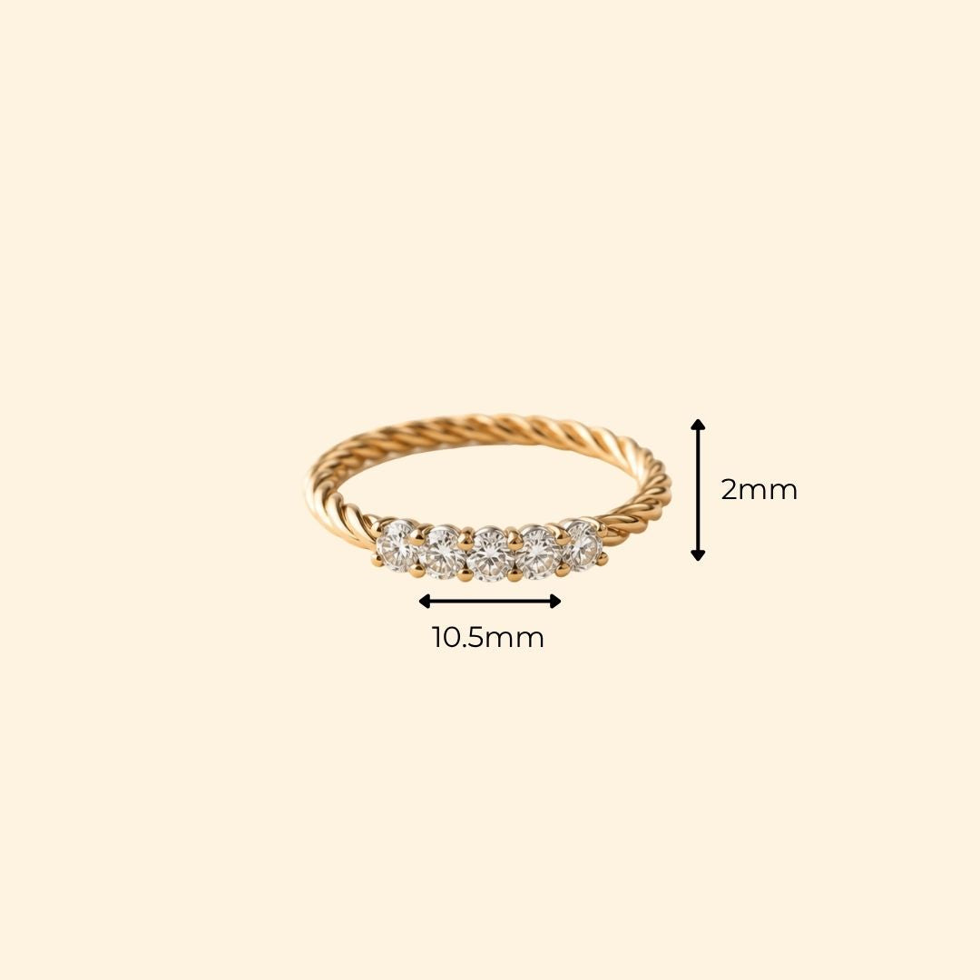 Twisted Five Diamond Band
