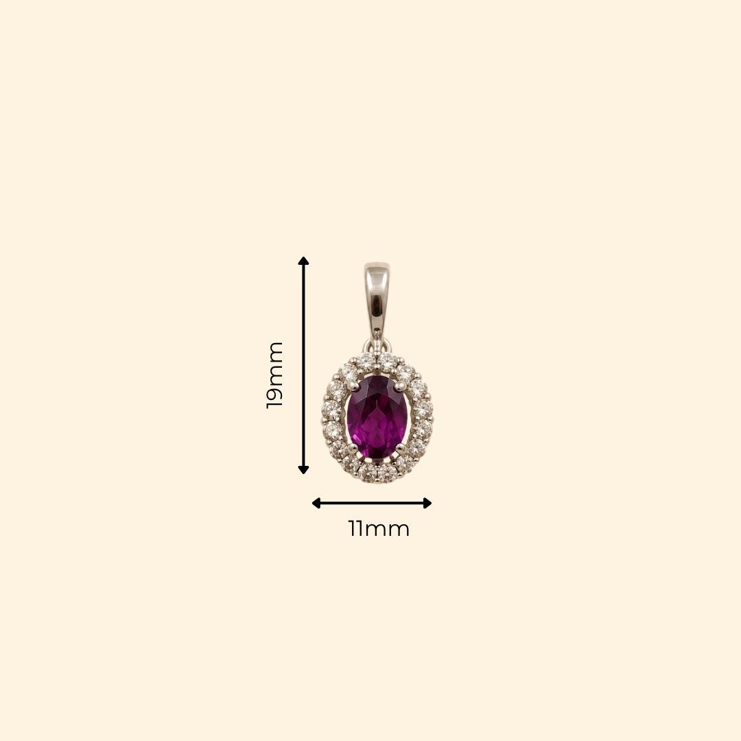Corallina Oval Rhodolite Pendant