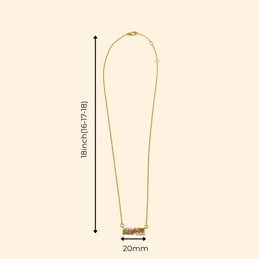 Tourmaline Diamond Bar Necklace