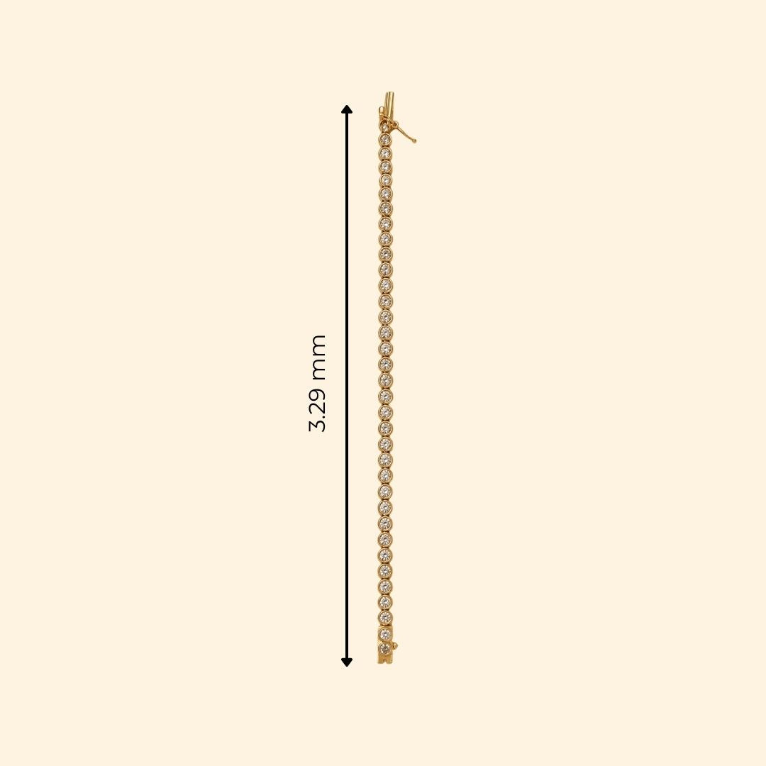 Coffee Diamond Bezel Tennis Bracelet