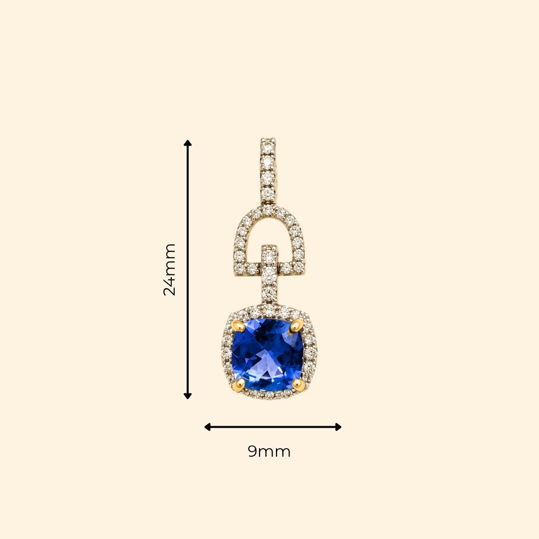 Tanzanite Diamond Cushion Earrings