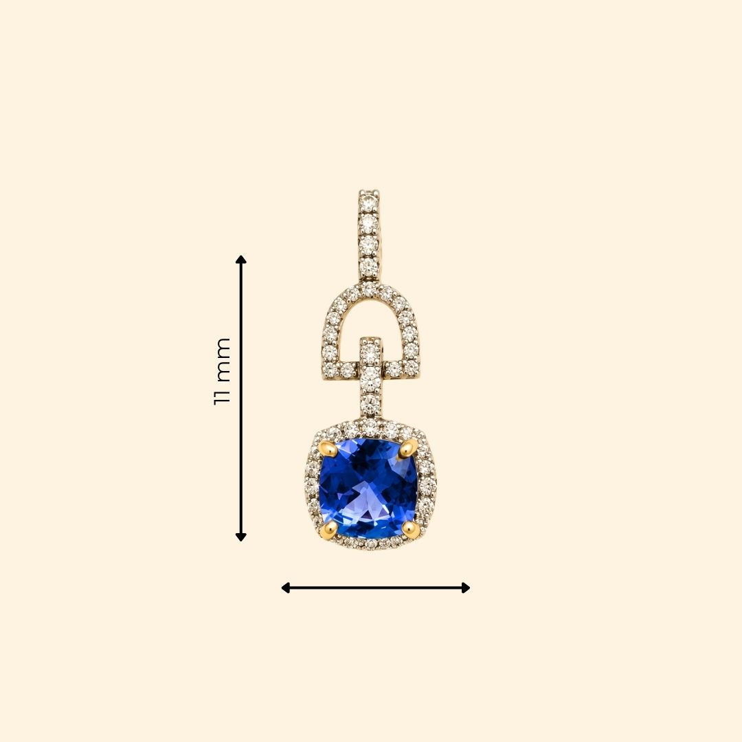Cushion Tanzanite Diamond Earrings