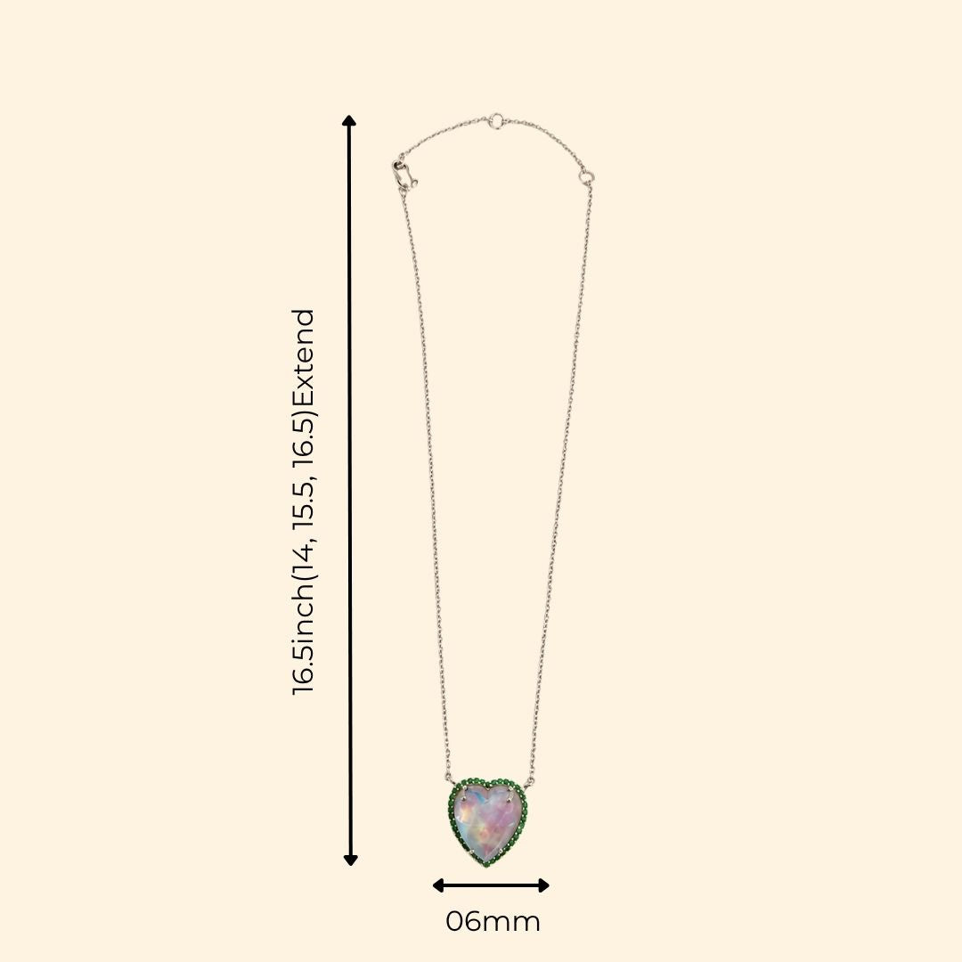 Opal Quartz Heart Necklace (Sample)