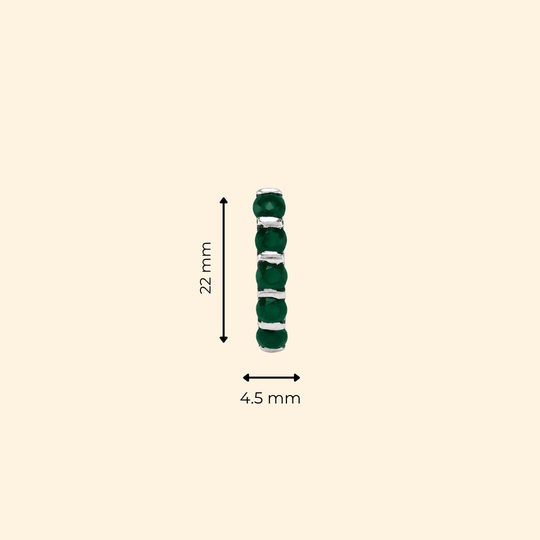 Eternity Earrings in Green Onyx