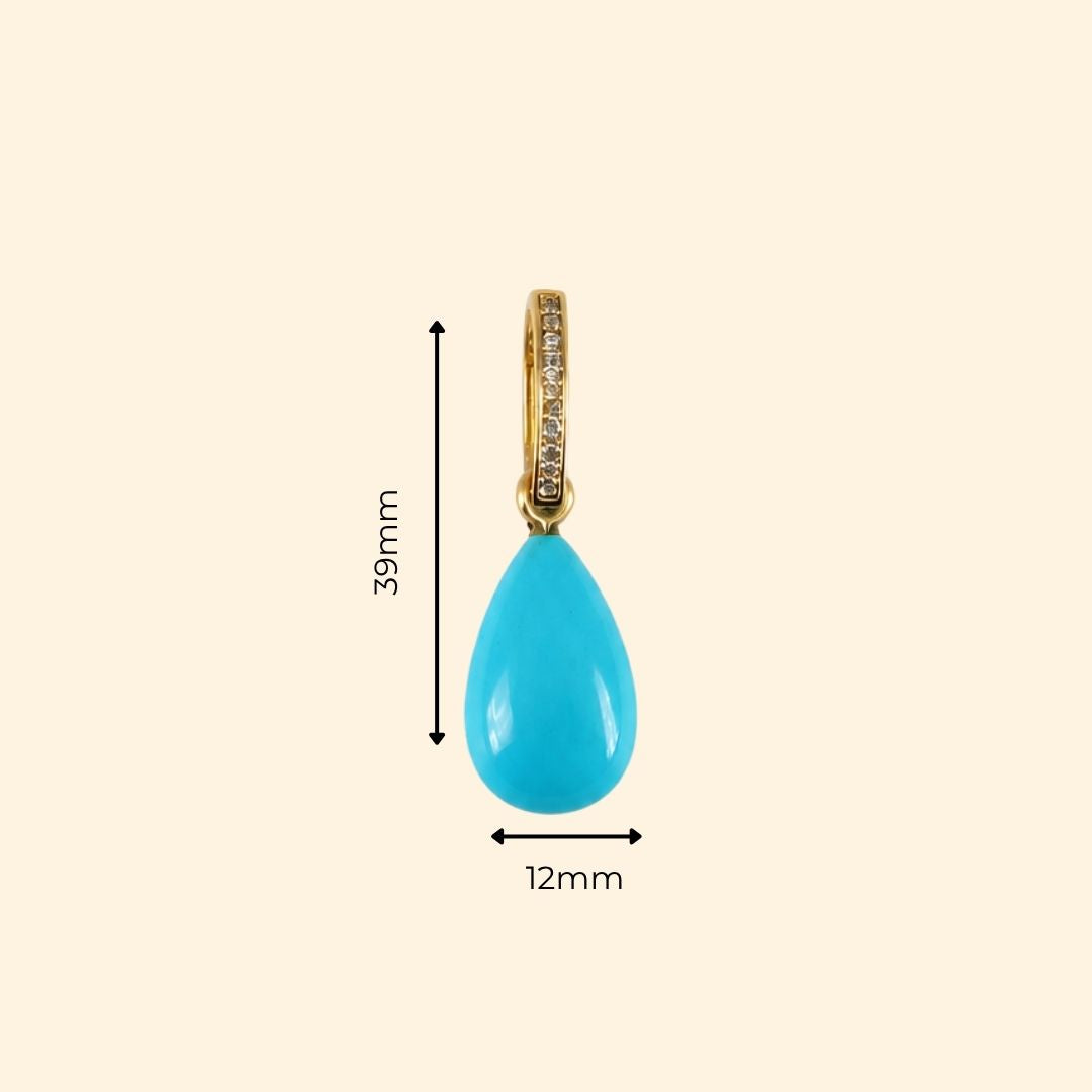 Diamond Huggies with Turquoise Drops