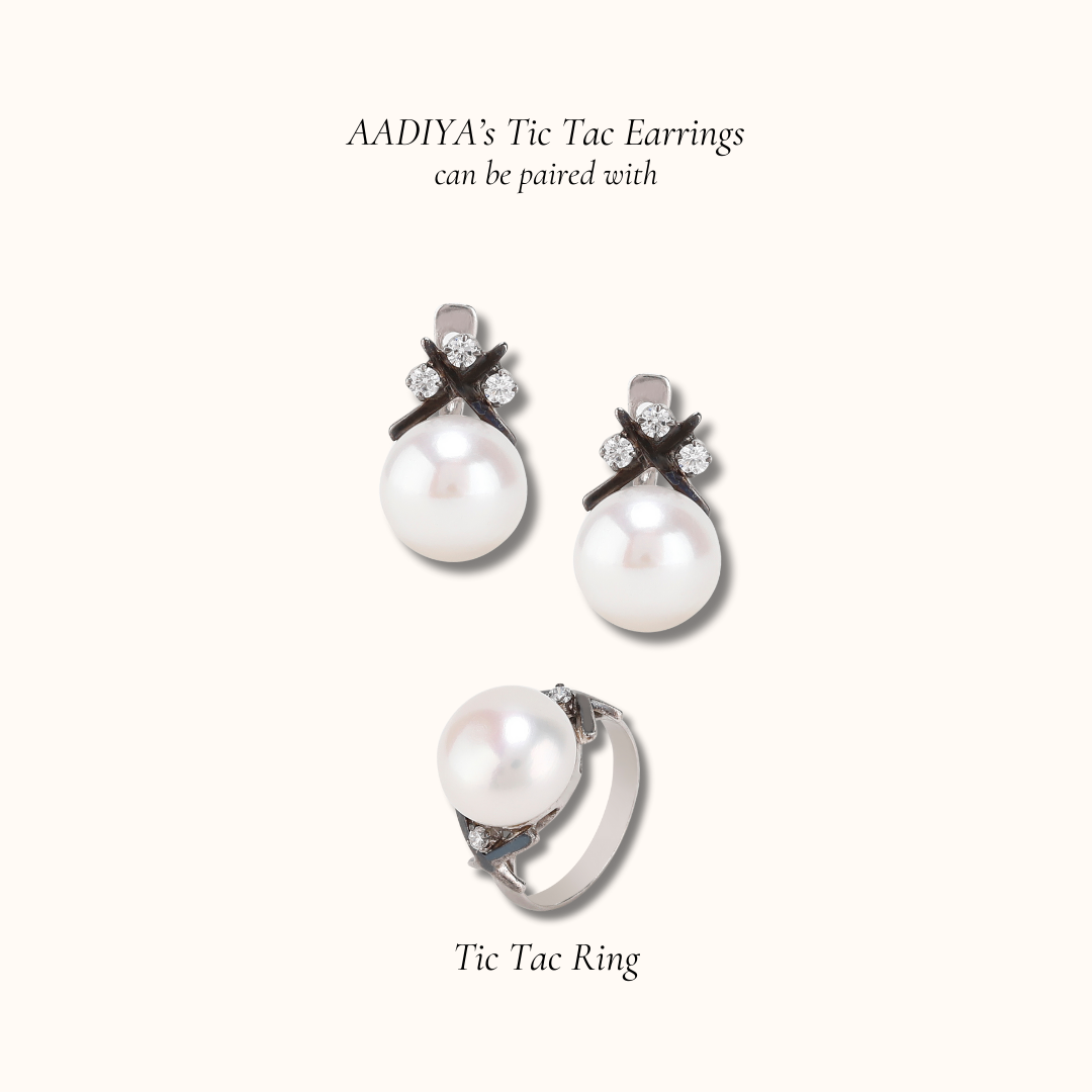 Tic Tac Pearl Earrings