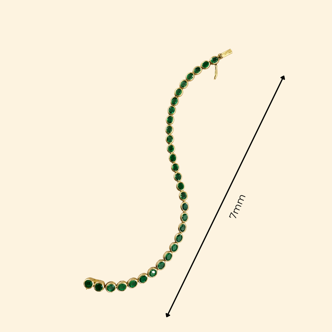 Emerald Bezel Tennis Bracelet
