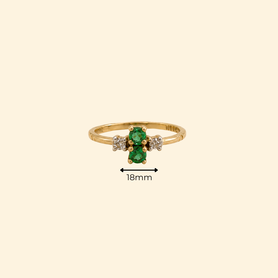 Emerald Duo Diamond Ring
