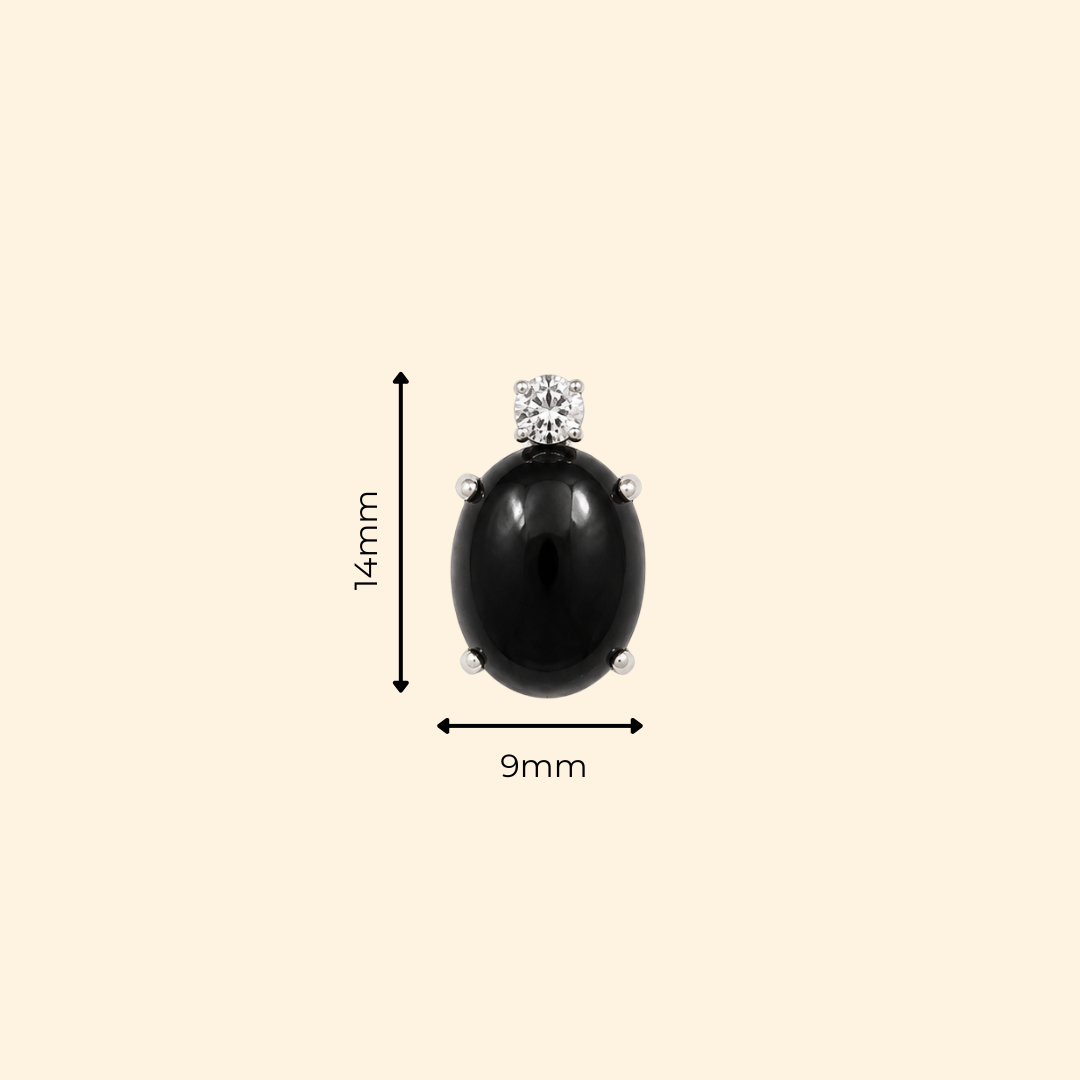 Shooting Star Oval Earrings in Black Star