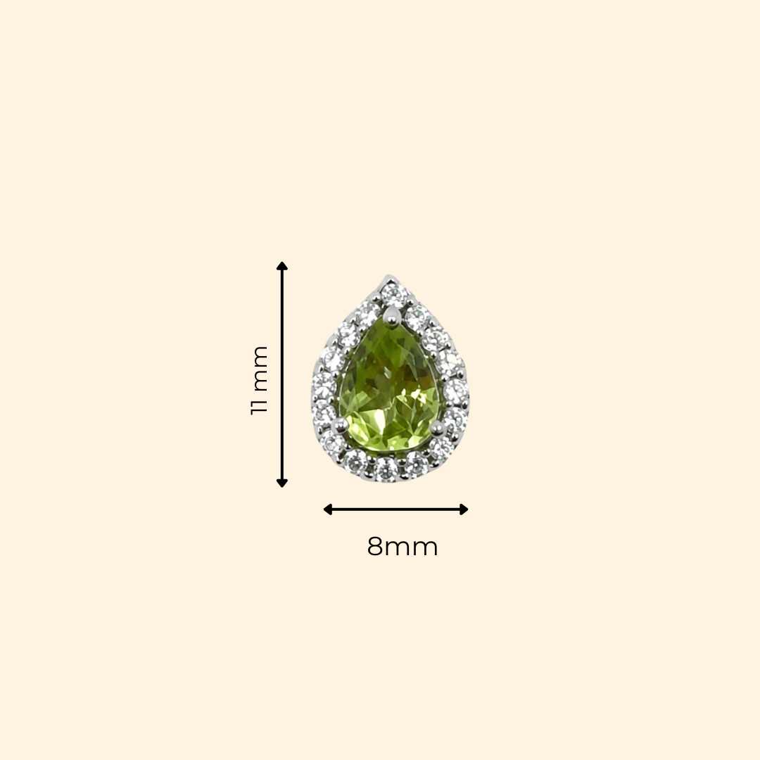 Corallina Pear Earrings in Peridot