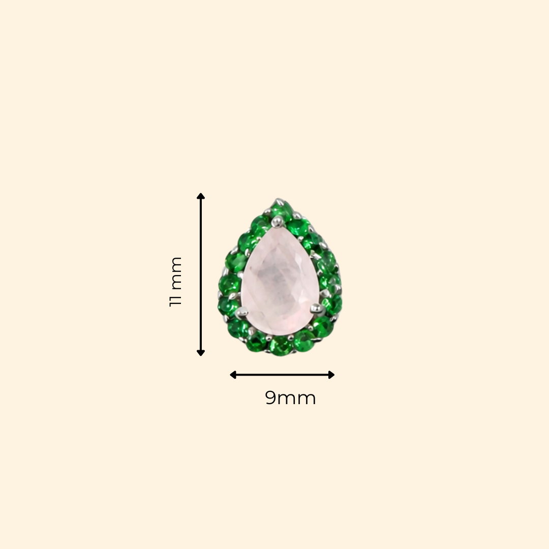 Corallina Pear Earrings in Rose Quartz