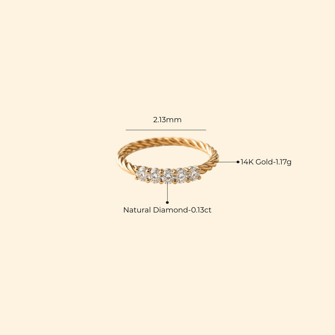 Twisted Five Diamond Band