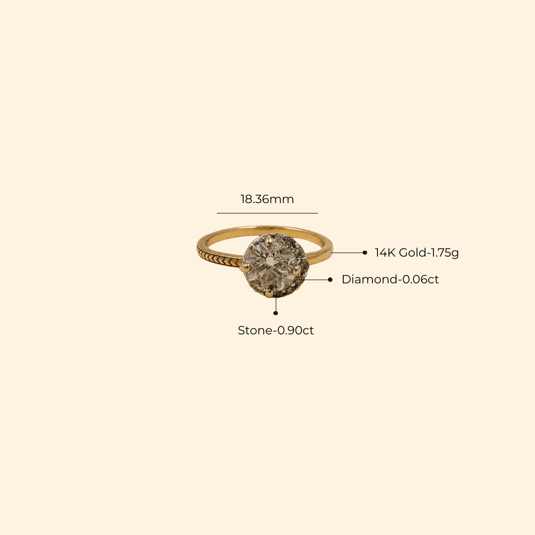Crescent Solitaire Ring