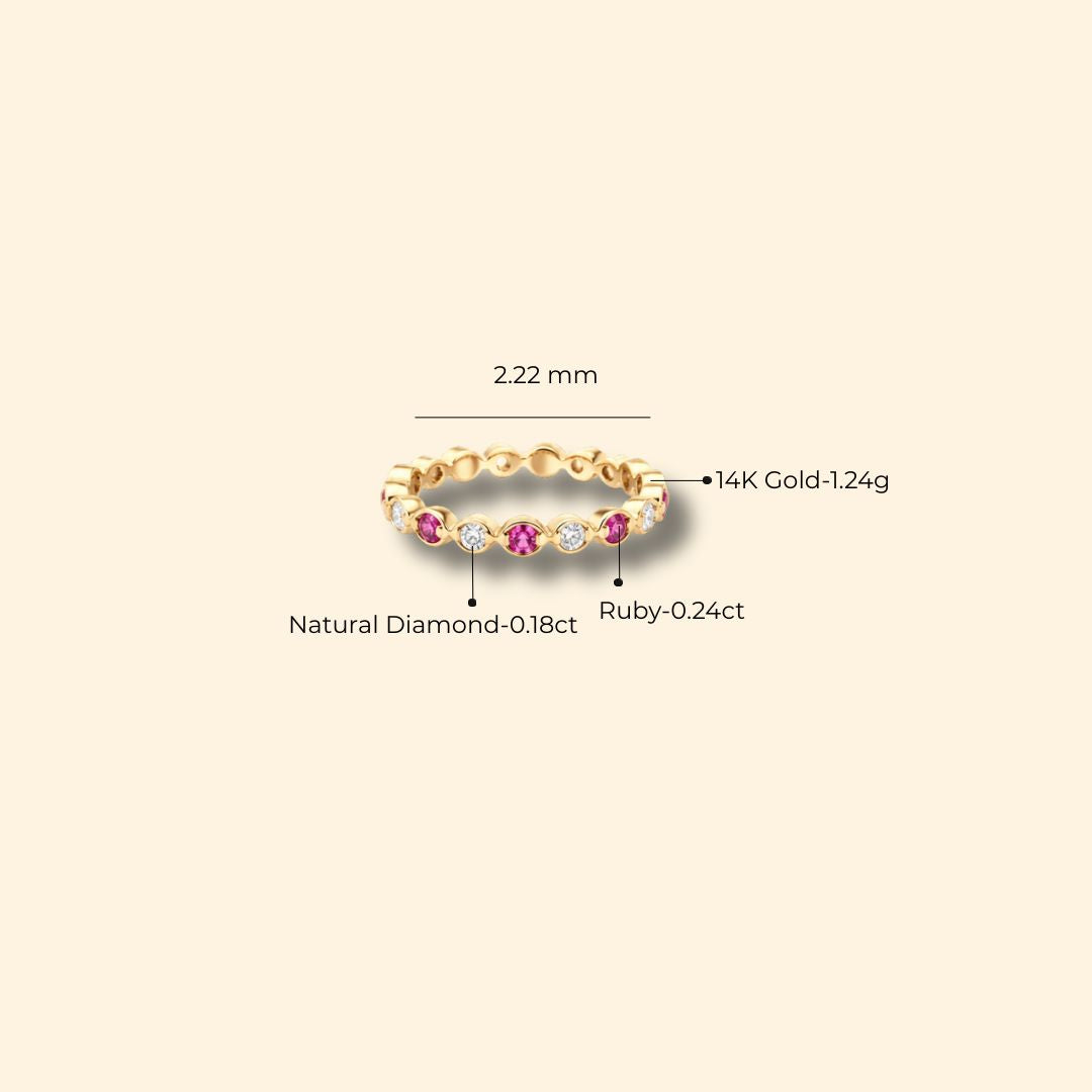 Ruby & Diamond Eternity Band