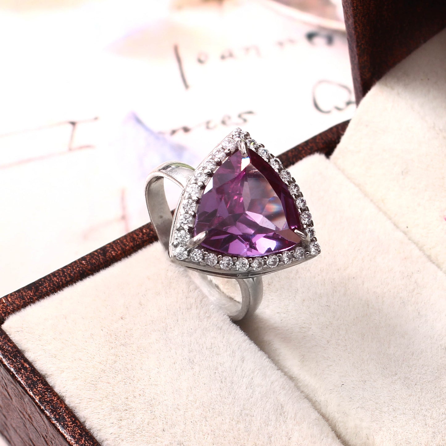 Trillion Halo Alexendrite Ring