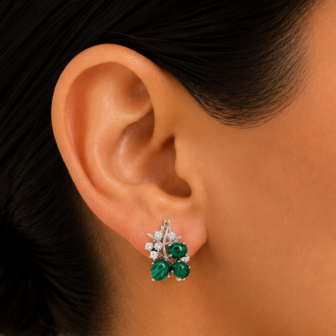 Malacite Grape Earrings