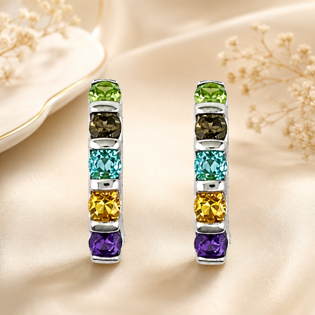 Eternity Earrings in Multistone