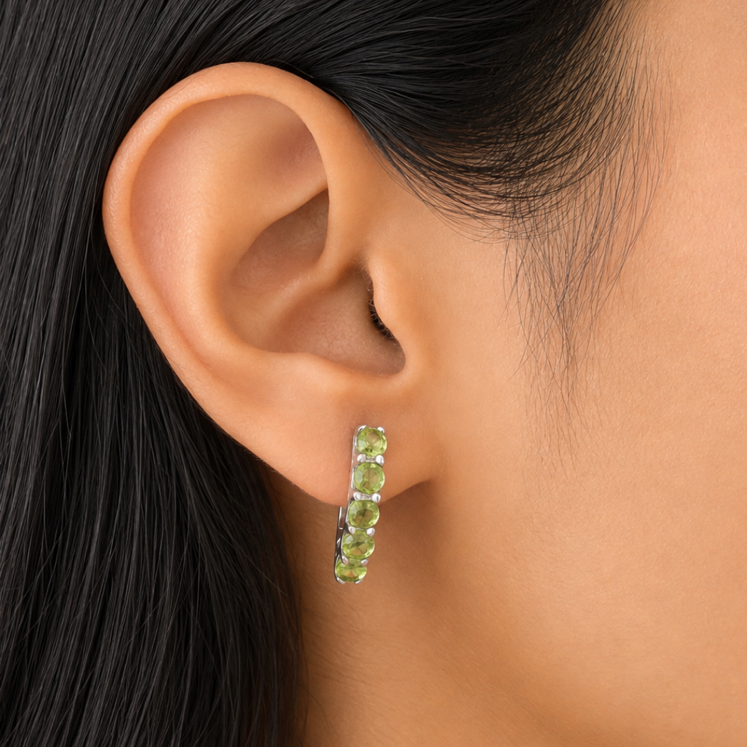 Eternity Earrings in Peridot