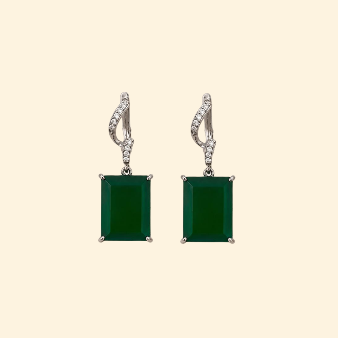 Green Onyx Royale Earrings