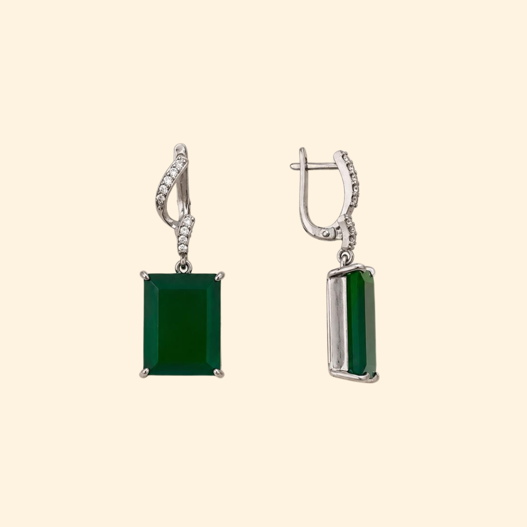 Green Onyx Royale Earrings