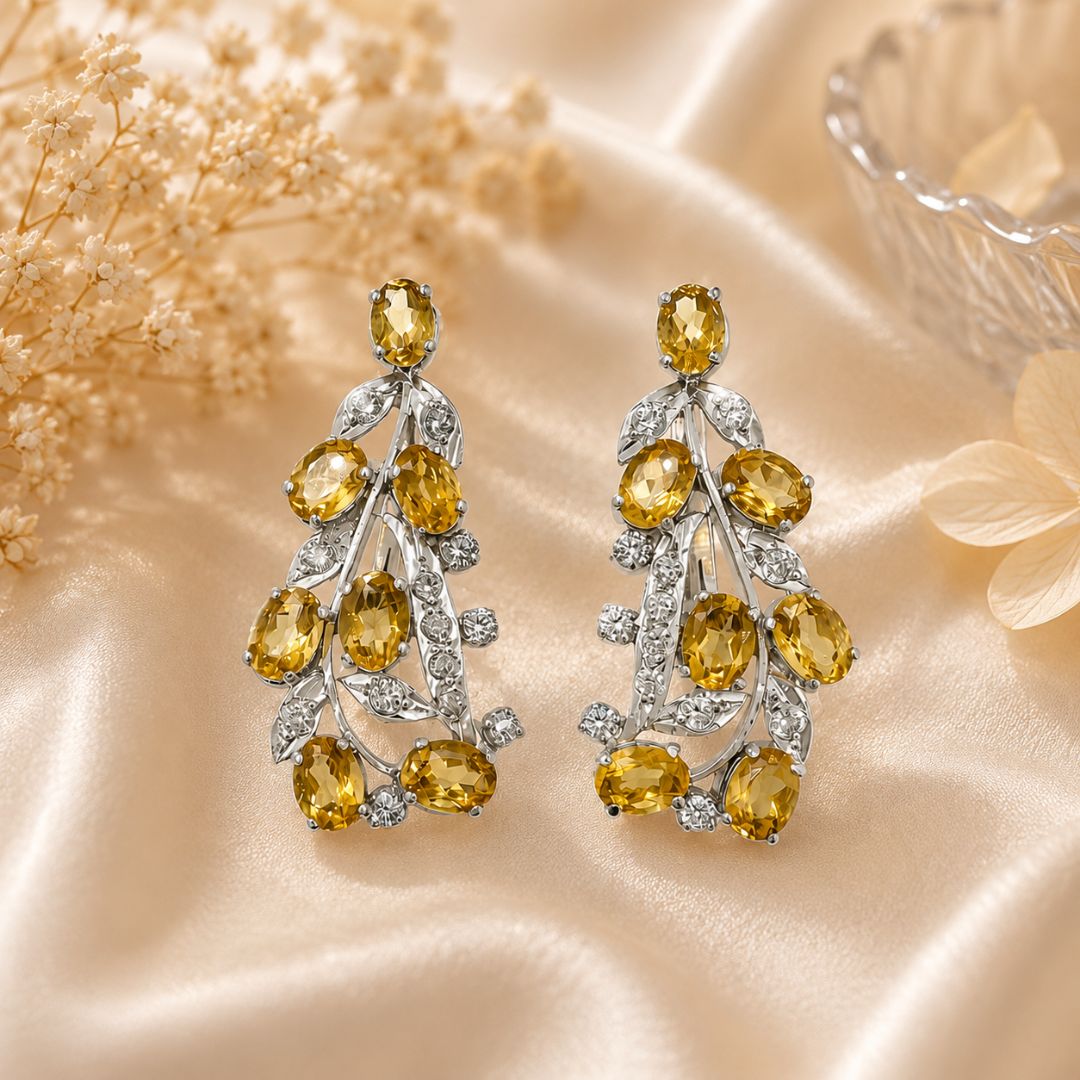 Tulip Earrings in Citrine
