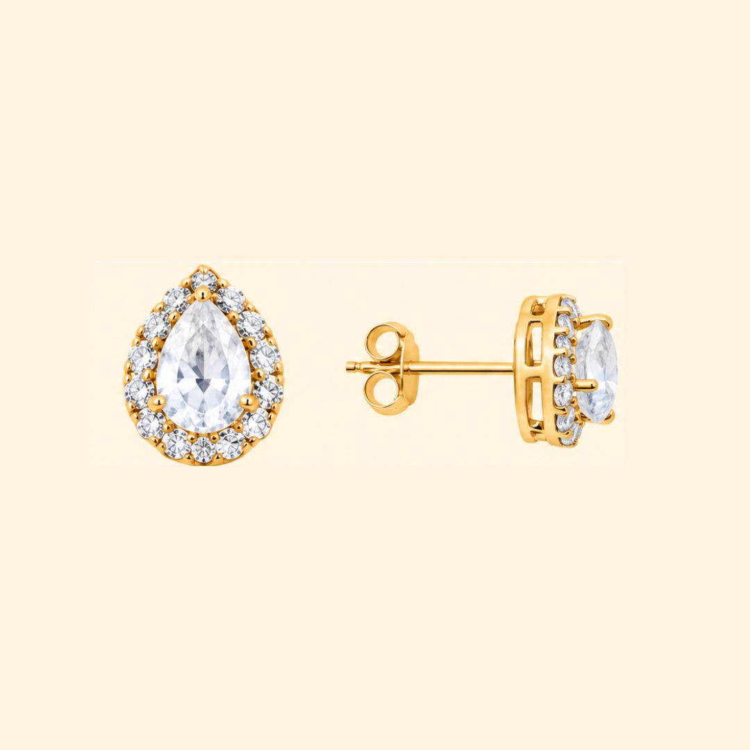 Corallina Pear Earrings in Zirconia