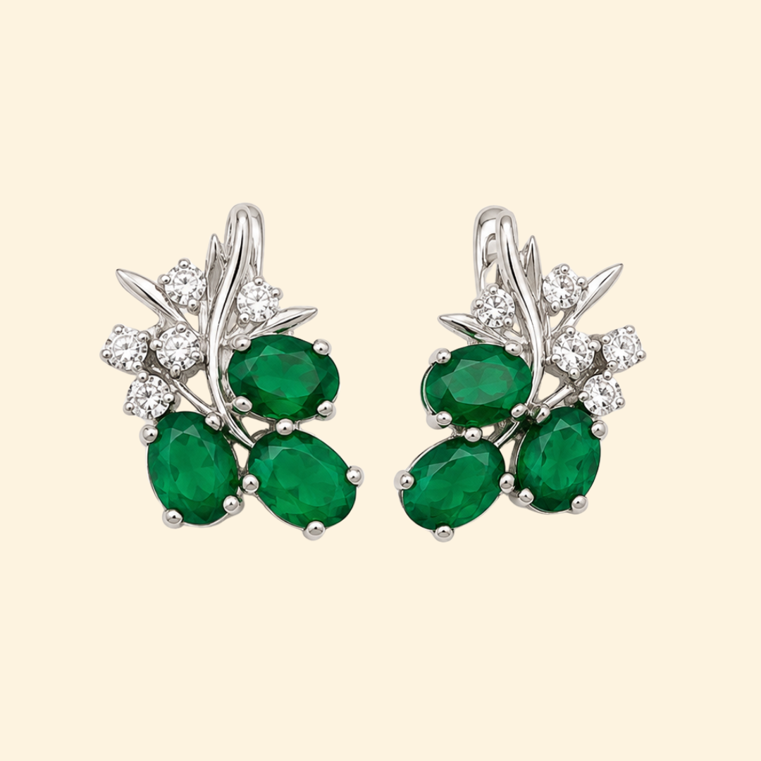 Green Onyx Grape Earrings