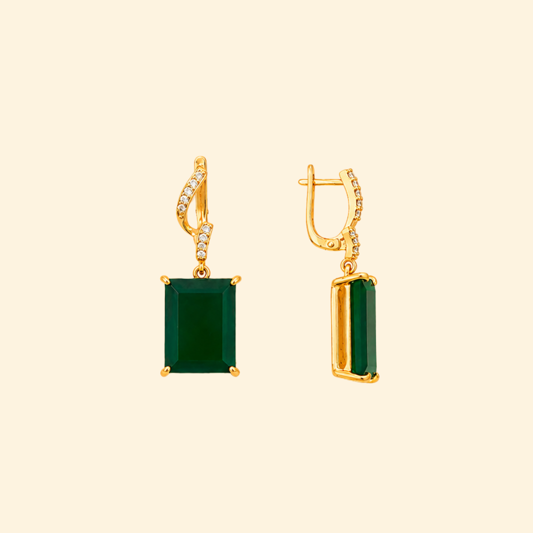 Green Onyx Royale Earrings