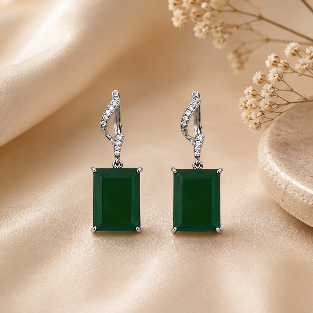Green Onyx Royale Earrings