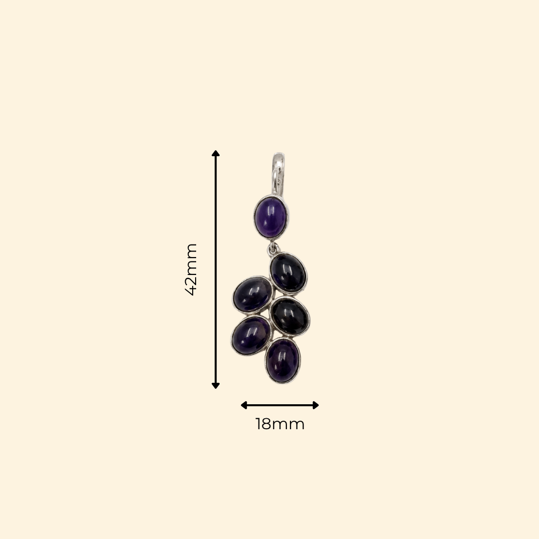 Grape Hanging Earrings in Amethyst
