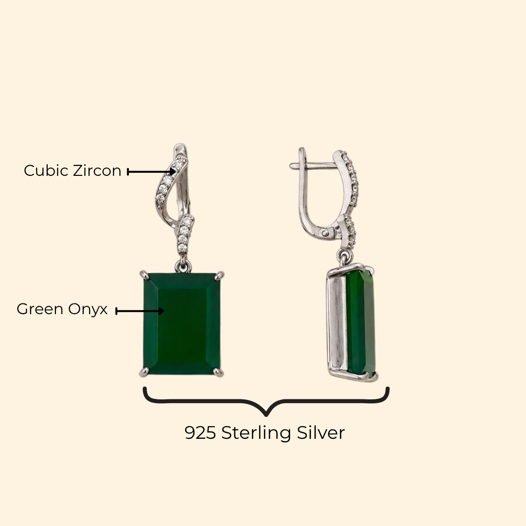 Green Onyx Royale Earrings