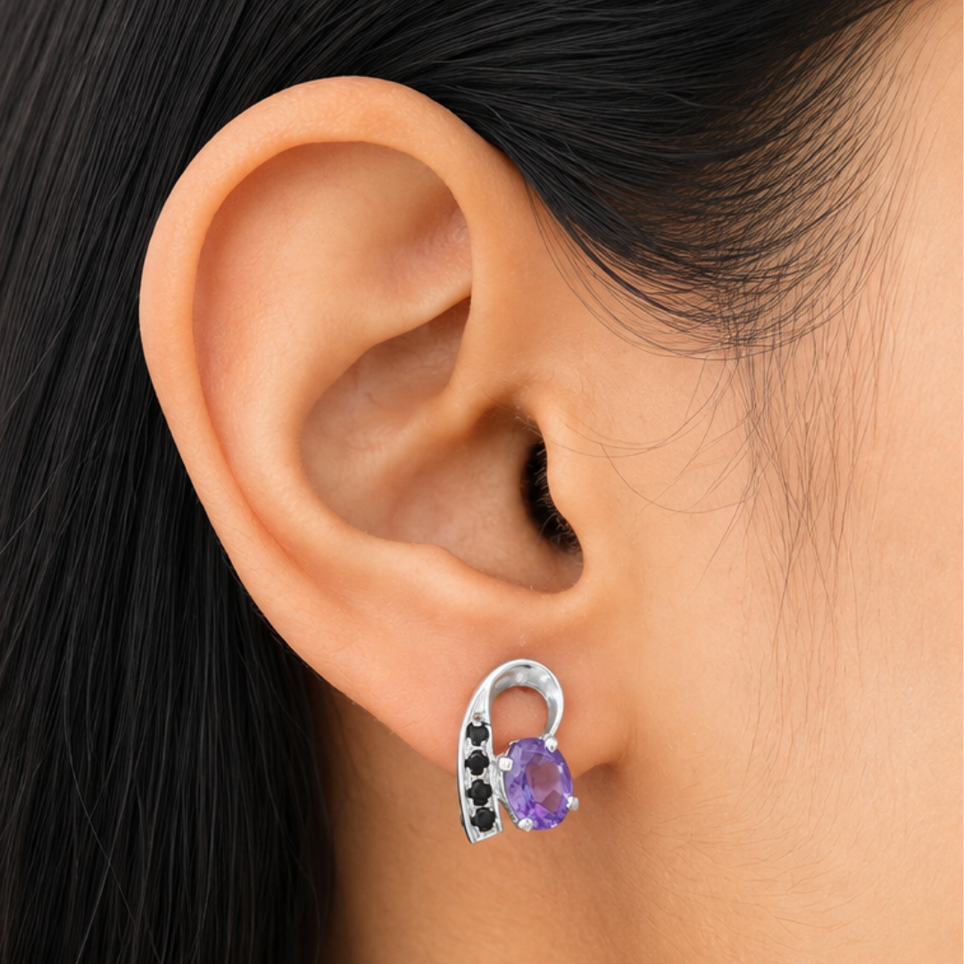 Vesper Amethyst & Spinel Drop Earrings