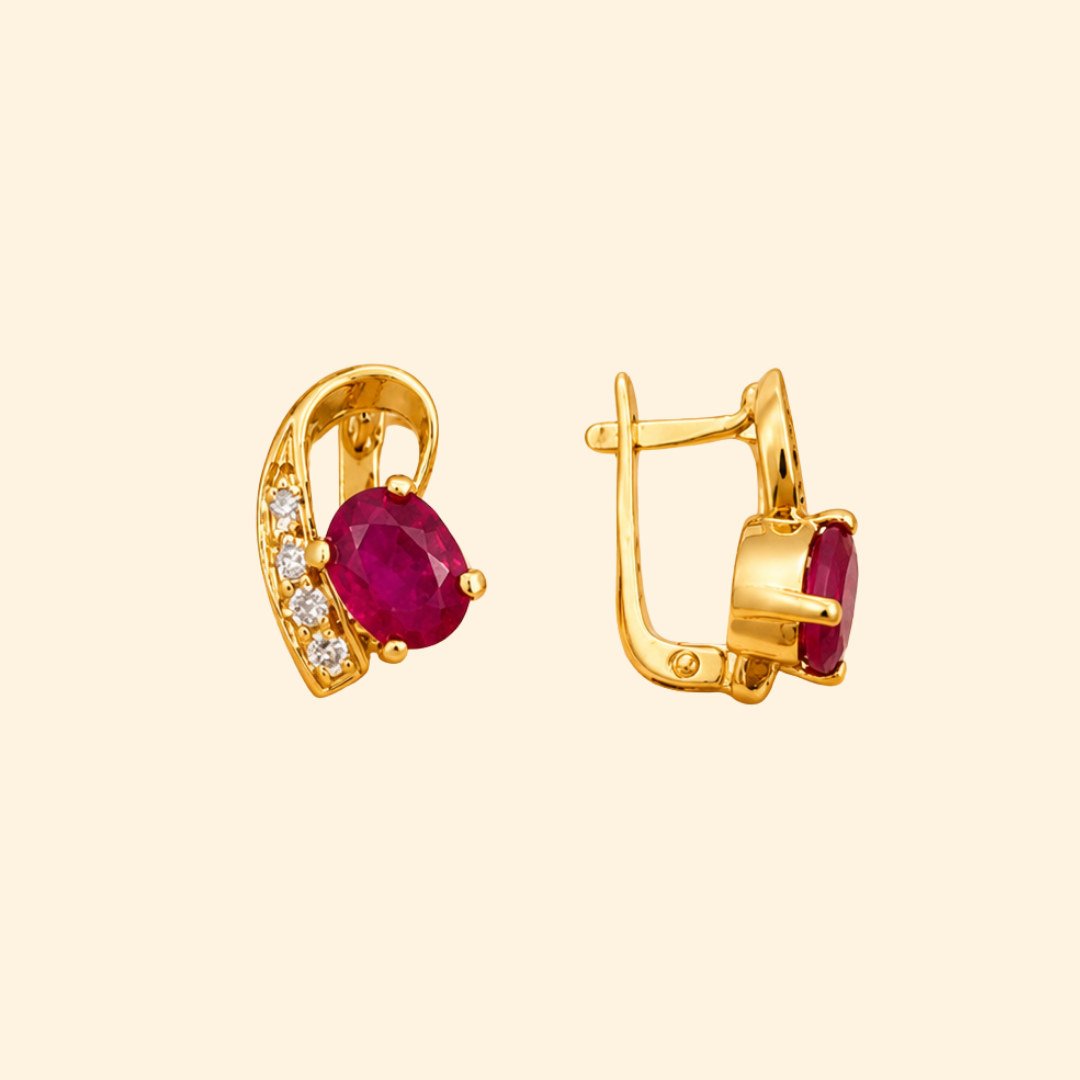 Vesper Ruby Drop Earrings