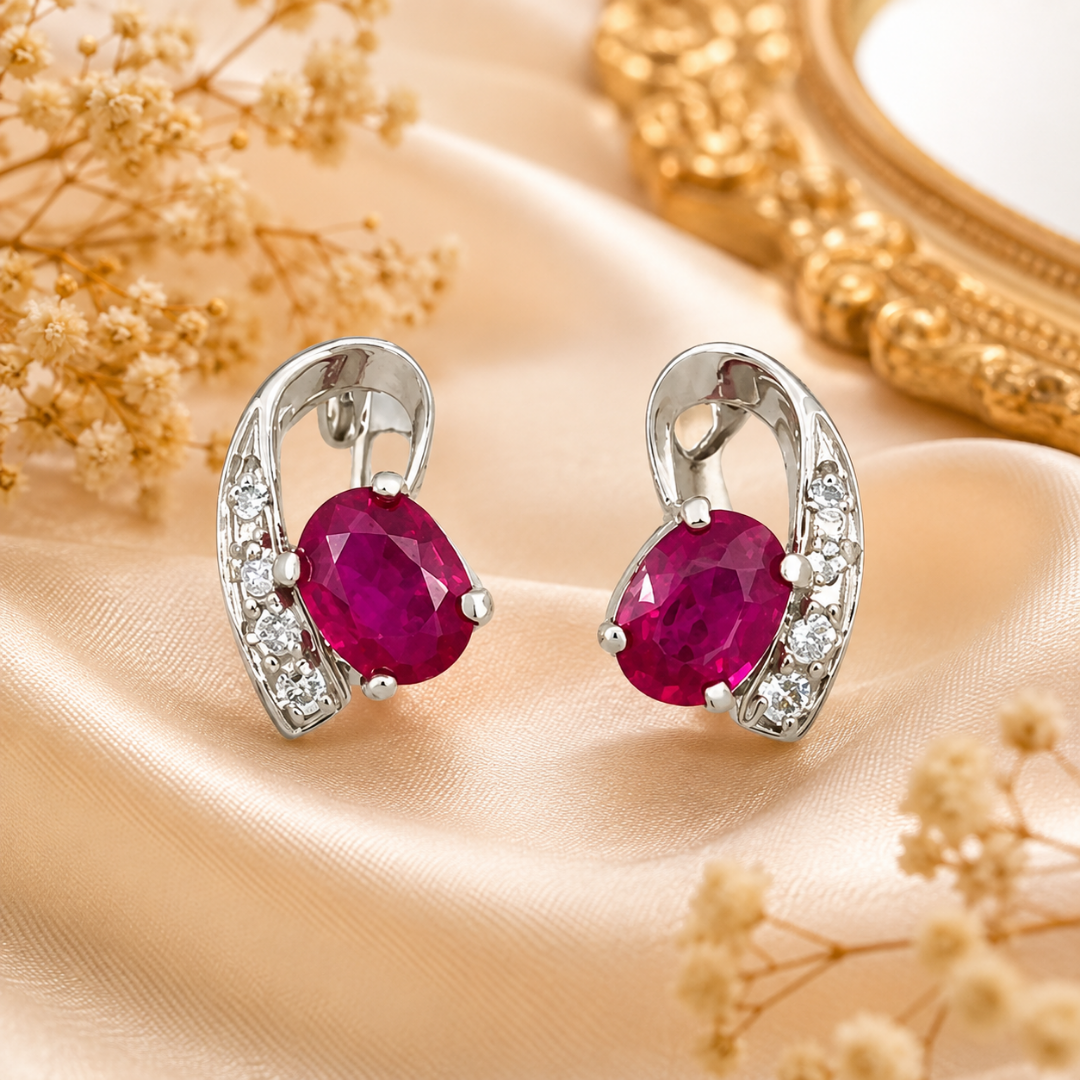 Vesper Ruby Drop Earrings