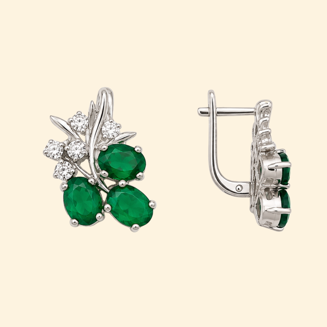 Green Onyx Grape Earrings
