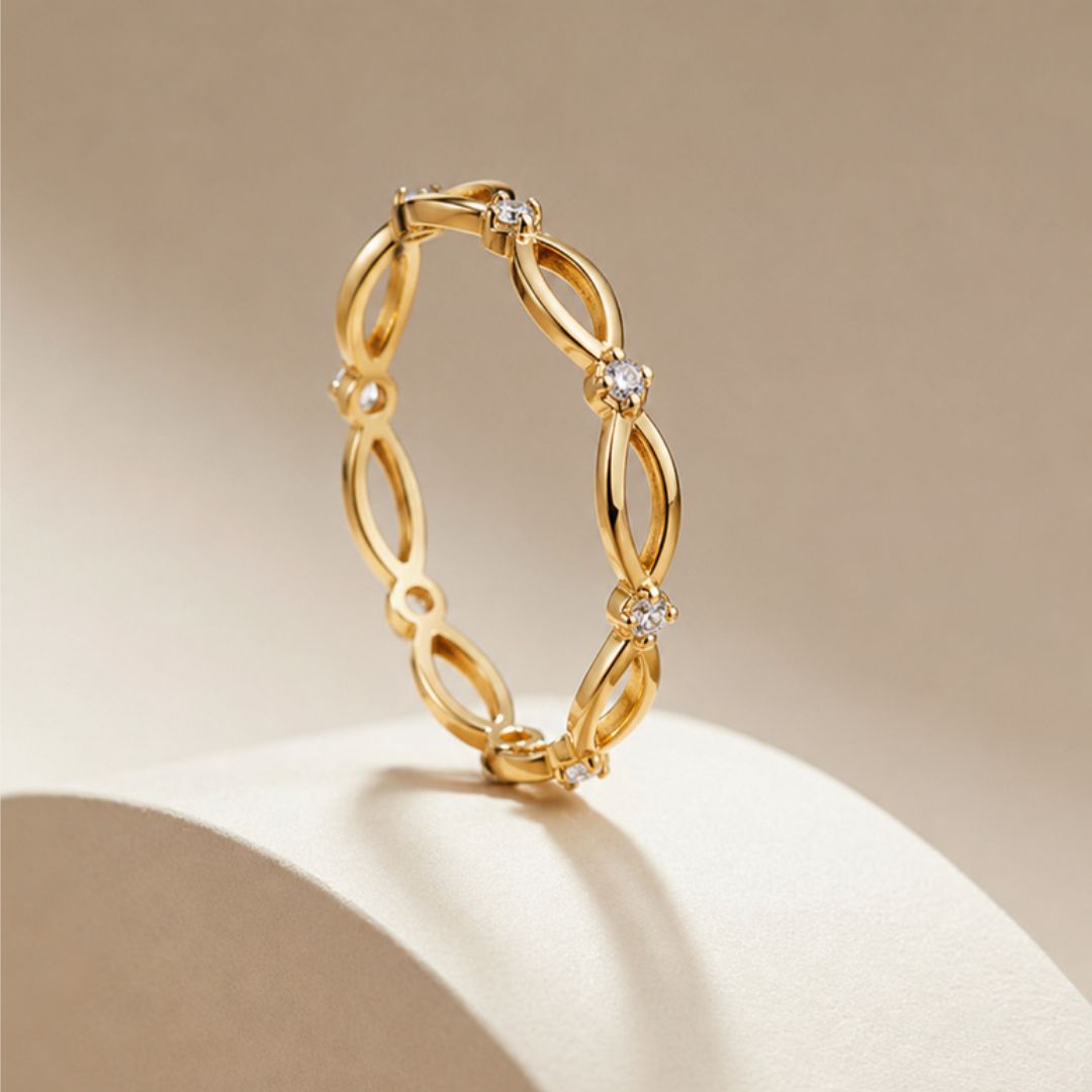 Infinity Twist Diamond Band