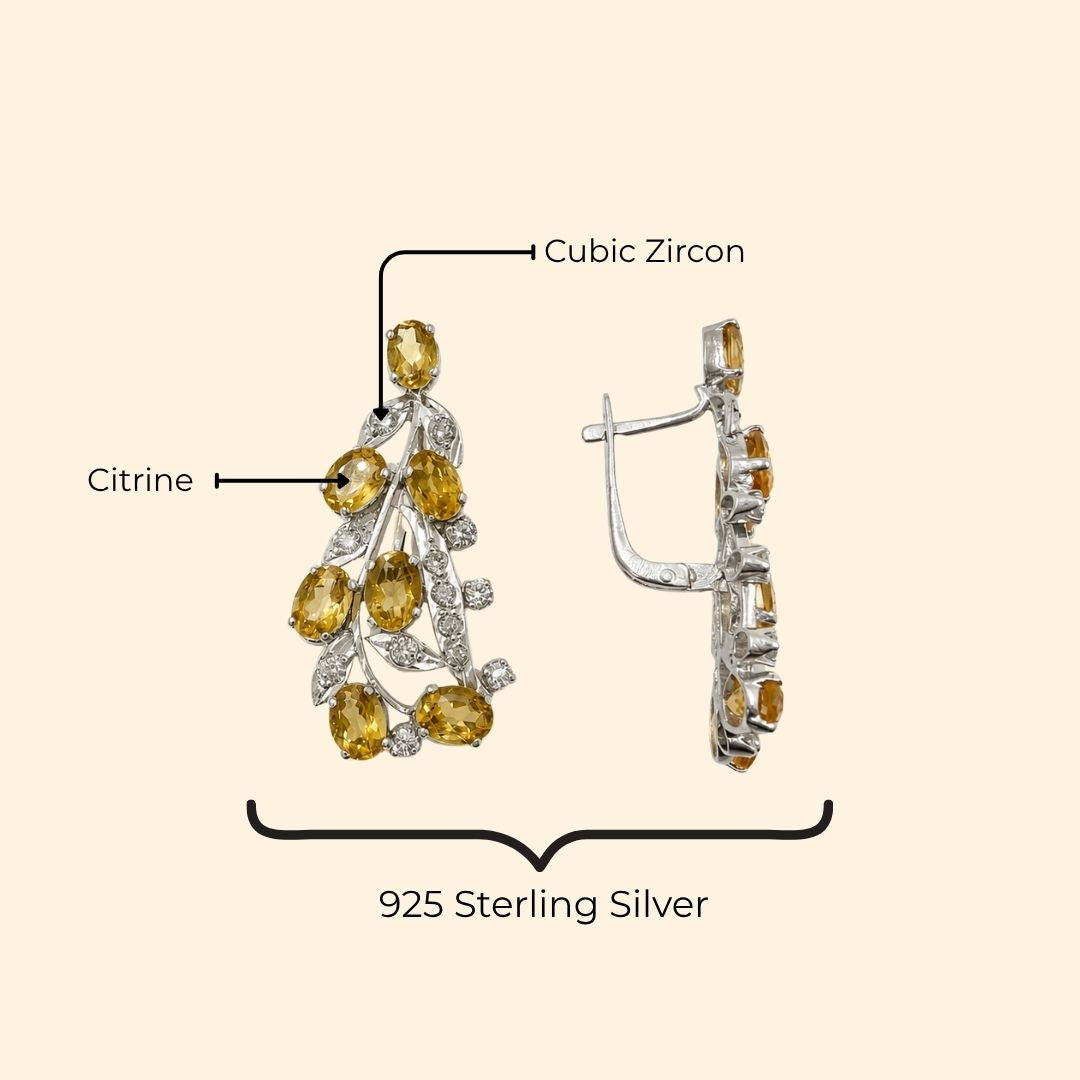 Tulip Earrings in Citrine