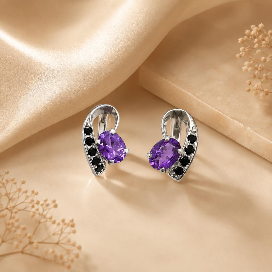 Vesper Amethyst & Spinel Drop Earrings