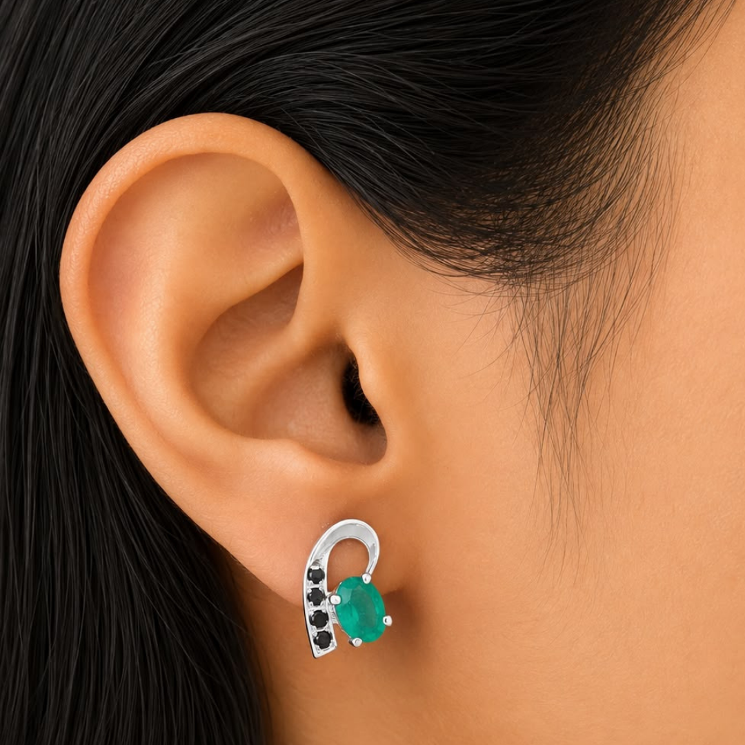 Vesper Green Onyx & Spinel Drop Earrings