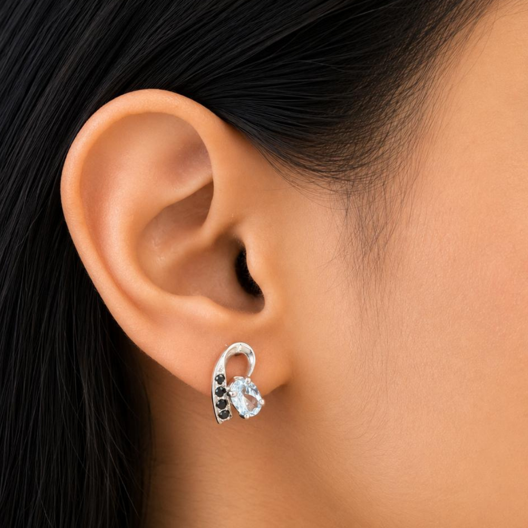 Vesper Sky Blue Topaz & Spinel Drop Earrings