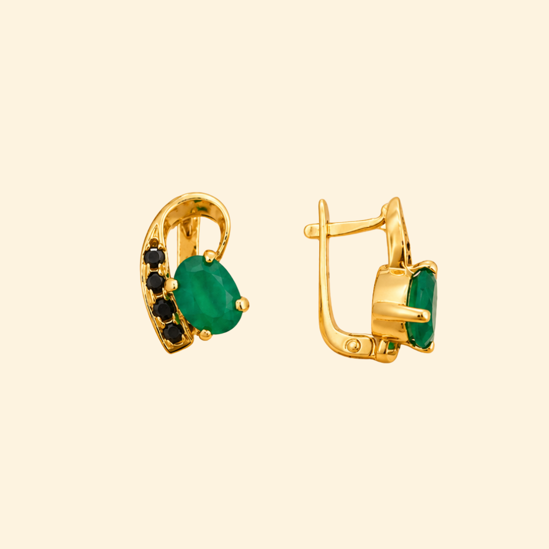 Vesper Green Onyx & Spinel Drop Earrings