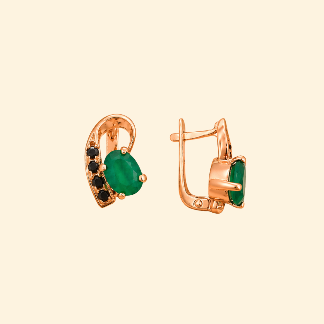 Vesper Green Onyx & Spinel Drop Earrings