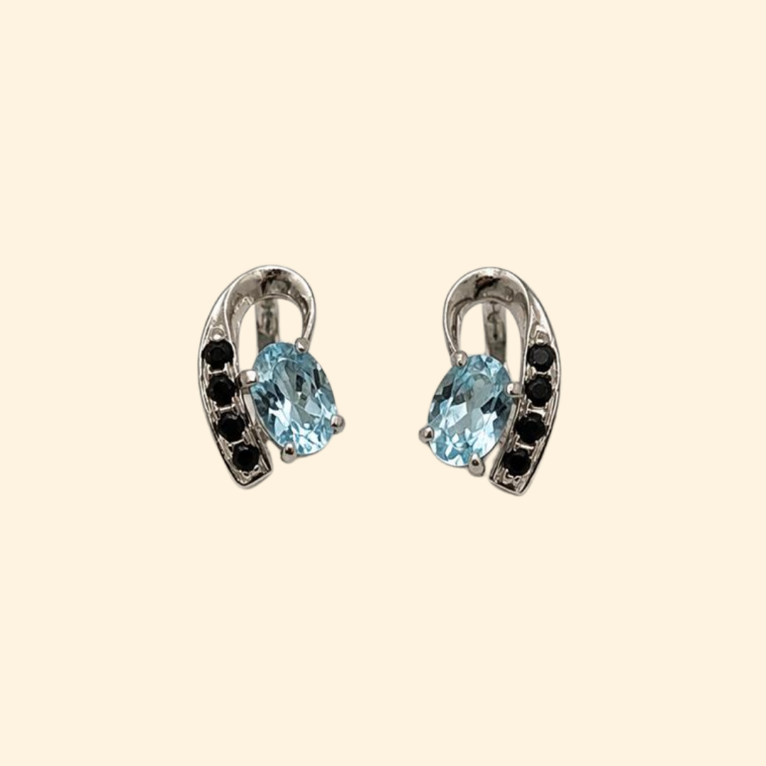 Vesper Sky Blue Topaz & Spinel Drop Earrings